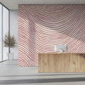 Organic Wave Line Mural Wallpaper — Dusty Rose and Cream Mural Wallpaper - pure wallpaper artwork