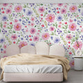 Watercolor Wildflower Meadow Mural Wallpaper — Whimsical Floral Mural Wallpaper - pure wallpaper artwork