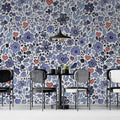 Watercolor Floral and Heart Mural Wallpaper — Whimsical Design Mural Wallpaper - pure wallpaper artwork