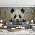 Impressionist Panda in Bamboo Mural Wallpaper - pure wallpaper artwork