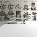 Vintage Navigation Instruments Mural Wallpaper — Academic Study Mural Wallpaper - pure wallpaper artwork