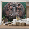 Impressionist Hippo Oil Painting Mural Wallpaper - pure wallpaper artwork