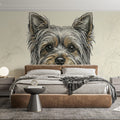 Yorkshire Terrier Sketch Mural Wallpaper — Hand-Drawn Pet Portrait Mural Wallpaper - pure wallpaper artwork