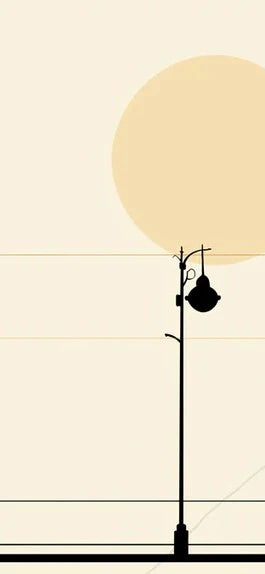 Fondo de pantalla de atardecer urbano minimalista Silueta de ciudad abstracta con luna llena Mural Wallpaper - pure wallpaper artwork