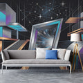 Cosmic Gateway Mural Wallpaper — Futuristic Architectural Design Mural Wallpaper - pure wallpaper artwork