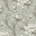 Classical Foliage Mural Wallpaper Sage Green Peony Mural Wallpaper - pure wallpaper artwork