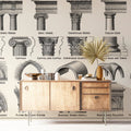 Architectural Blueprint Mural Wallpaper — Classical Sketch Mural Wallpaper - pure wallpaper artwork