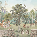 Secret Garden Picnic Mural - Classic Storybook Woodland Scene Mural Wallpaper - pure wallpaper artwork