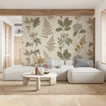Vintage Botanical Illustration Mural Wallpaper in Muted Earth Tones Mural Wallpaper - pure wallpaper artwork