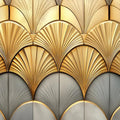 Art Deco Fan Mural Wallpaper Modern design in Lounge Area Mural Wallpaper - pure wallpaper artwork