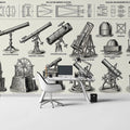 Vintage Astronomical Telescope Study Mural Wallpaper - pure wallpaper artwork