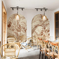 Botanical Sketch Mural Wallpaper in Sepia Tones Mural Wallpaper - pure wallpaper artwork
