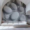 Sculpted Pebble Wall Mural Wallpaper — Modern Minimalist Design Mural Wallpaper - pure wallpaper artwork