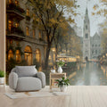 Old World European City Street Mural Wallpaper - pure wallpaper artwork