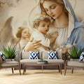 Madonna and Cherubs Oil Painting Mural Wallpaper - pure wallpaper artwork