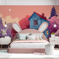 Victorian Cottage Mural Wallpaper — Whimsical Dreamscape Illustration Mural Wallpaper - pure wallpaper artwork
