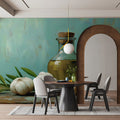 Rustic Olive Oil & Garlic Still Life Mural Wallpaper - pure wallpaper artwork