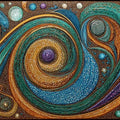 Abstract Swirl Mural Wallpaper — Ornate Teal and Metallic Gold Mural Wallpaper - pure wallpaper artwork
