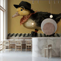 Dapper Duckling Mural Wallpaper — Whimsical Character Design Mural Wallpaper - pure wallpaper artwork