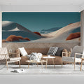Desert Dune Mural Wallpaper with Burnt Orange Accents Mural Wallpaper - pure wallpaper artwork