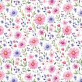 Watercolor Wildflower Meadow Mural Wallpaper — Whimsical Floral Mural Wallpaper - pure wallpaper artwork
