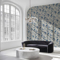 Indigo Scrollwork Mural Wallpaper — Classic Floral Pattern Mural Wallpaper - pure wallpaper artwork