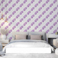Lilac Floral Geometric Mural Wallpaper — Soft Botanical Pattern Mural Wallpaper - pure wallpaper artwork