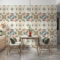 Geometric Petal Mosaic Mural Wallpaper — Soft Pastel Art Mural Wallpaper - pure wallpaper artwork