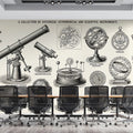 Historical Astronomical Instruments Mural Wallpaper in Ink Black Mural Wallpaper - pure wallpaper artwork