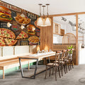 American Diner Fast Food Mural Wallpaper — Retro Culinary Design Mural Wallpaper - pure wallpaper artwork