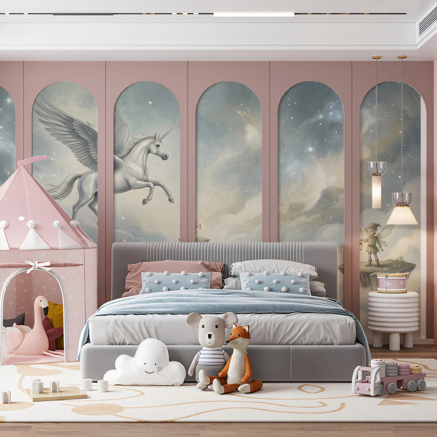 Celestial Pegasus and Fairy Voyage Mural Wallpaper