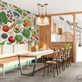 Botanical Superfood Garden Mural Wallpaper in Culinary Illustration Mural Wallpaper - pure wallpaper artwork