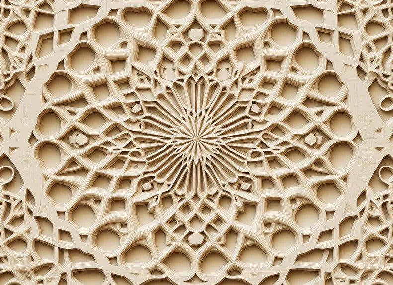 Wooden Mandala Mural Wallpaper for Bed Room Various Shades of Brown Mandala for Buddhism Mural Wallpaper - pure wallpaper artwork