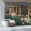 Ancient Greek Harbor Mural Wallpaper — Architectural Landscape Mural Wallpaper - pure wallpaper artwork