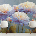 Impressionist Peony Floral Mural Wallpaper — Soft Artistic Bloom Mural Wallpaper - pure wallpaper artwork