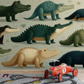 Friendly Crocodile Playtime Mural Wallpaper for Kids Mural Wallpaper - pure wallpaper artwork