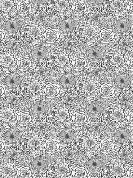 Monochrome Floral Intricate - Modern Wallpaper for Living Rooms Mural Wallpaper
