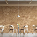 Botanical Sketch Mural Wallpaper in Warm Ochre Mural Wallpaper - pure wallpaper artwork