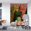 Friendly Crocodile Parade Mural Wallpaper — Whimsical Children’s Decor Mural Wallpaper - pure wallpaper artwork
