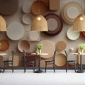 Abstract Geometric Textured Mural Wallpaper in Warm Earth Tones Mural Wallpaper - pure wallpaper artwork