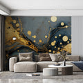 Abstract Gold and Slate Marble Mural Wallpaper — Modern Luxury Mural Wallpaper - pure wallpaper artwork