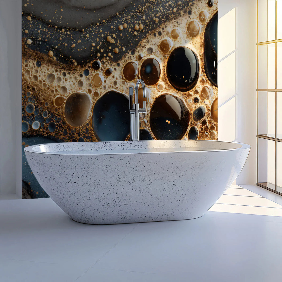 Gilded Liquid Marble Mural Wallpaper — Fluid Abstract Art Mural Wallpaper - pure wallpaper artwork