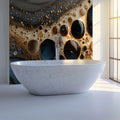 Gilded Liquid Marble Mural Wallpaper — Fluid Abstract Art Mural Wallpaper - pure wallpaper artwork