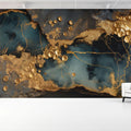 Gilded Slate Abstract Mural Wallpaper with Textured Gold Accents Mural Wallpaper - pure wallpaper artwork