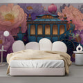 Royal Carriage Floral Mural Wallpaper — Whimsical Fantasy Design Mural Wallpaper - pure wallpaper artwork