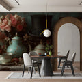 Vintage Victorian Tea Party Mural Wallpaper —Whimsical Still Life Mural Wallpaper - pure wallpaper artwork