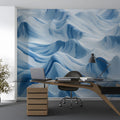 Abstract Alpine Blue Landscape Mural Wallpaper - pure wallpaper artwork
