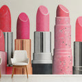 Lipstick Pop Art Mural Wallpaper —Vibrant Modern Beauty Design Mural Wallpaper - pure wallpaper artwork
