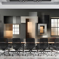 Modern Architectural Block Mural Wallpaper — Geometric Abstract Mural Wallpaper - pure wallpaper artwork