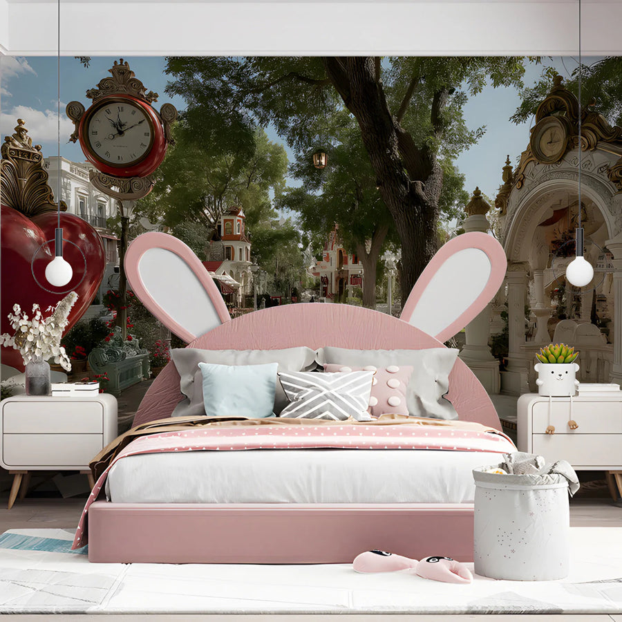 Wonderland Path Mural Wallpaper — Whimsical Storybook Scene Mural Wallpaper